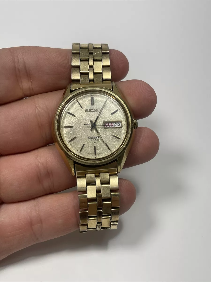 Vintage 1976 Seiko 3003 Quartz Gold Tone Watch- Read | eBay
