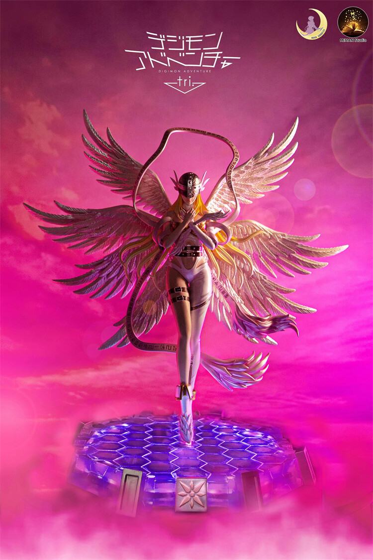中古Digimonガレージキット（Angewomon＆Deviwomon） New Digimon Adventure Angewomon Gk Resin LED Painted Figurine