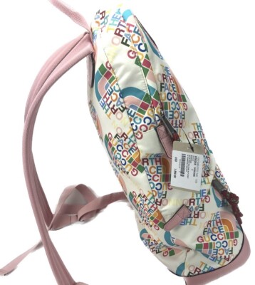 New Authentic Gucci x The North Face Backpack, Pink/White, 650288