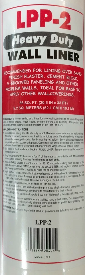 Paintable Wallpaper White Wall Liner Wallcovering Heavy Duty LPP2 Block Cracks - Image 2 of 4