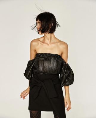 zara black off the shoulder top