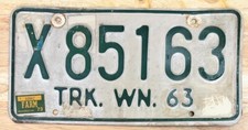 Washington 1973 FARM TRUCK License Plate # X 85163
