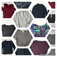 14 crop top lot goth gothic school girl striped tie front velvet festival