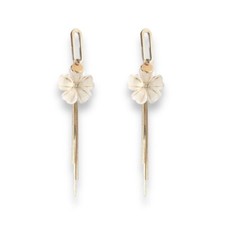 Elegant Flower Tassel Chain Dangle Drop Earrings for Women