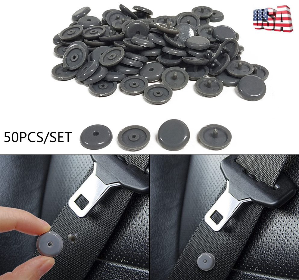 50x Universal Fit Seatbelt Stopper Kit Seat Belt Buckle Button Stop Prevent Clip