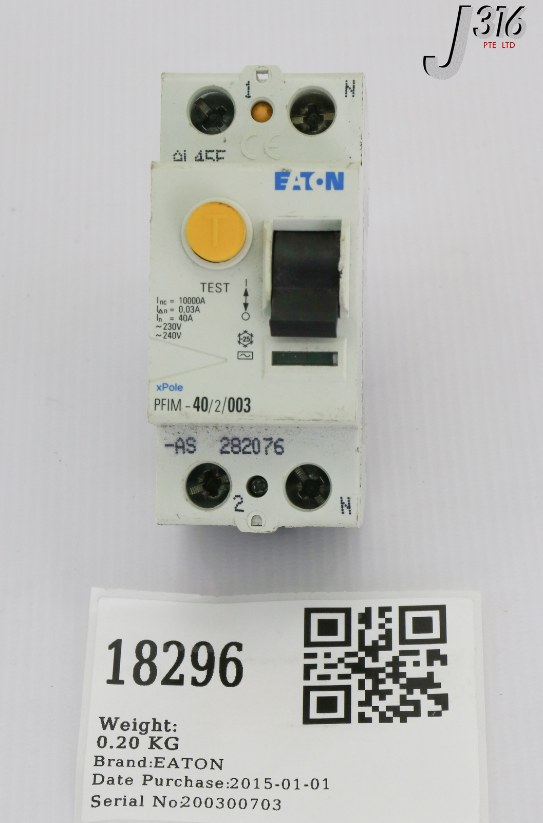 18296 EATON CIRCUIT BREAKER, 40A, 2 POLES, 240V PFIM-40/2/003 | eBay