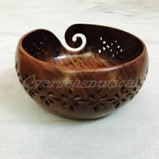 Beautiful Wooden Yarn Bowl - Hand-Made Mango Wood Yarn Bowl - Knitting design