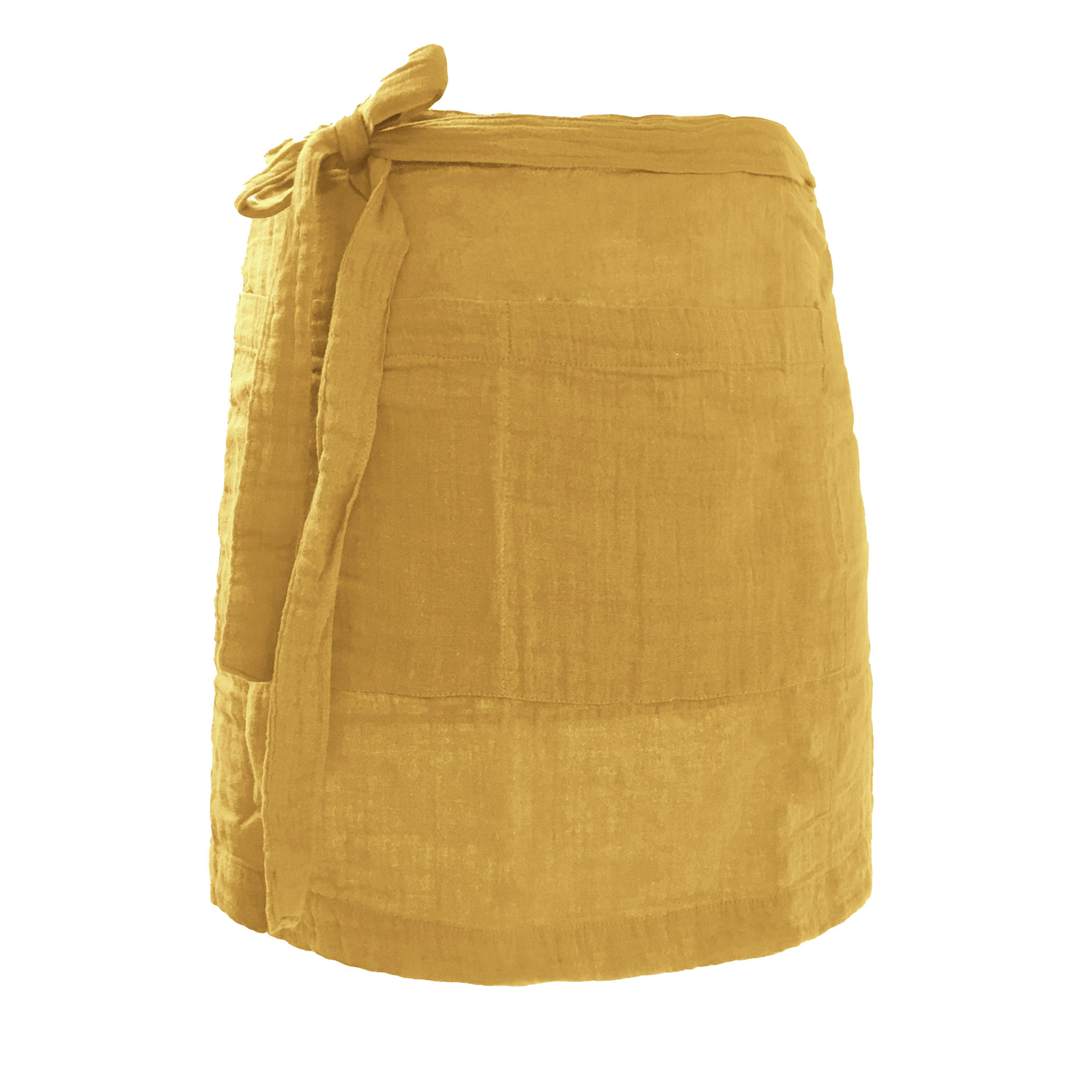 Tablier en gaze de coton safran 45x80 cm : linge de cuisine réglable et absorbant