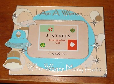Sixtrees A Woman Who Wears Many Hats Cute Metal Enamel Picture Frame Sz 4x6