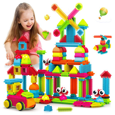 Contixo ST5 STEM Building Blocks 144 pcs Bristle Shape 3D Tiles Set Construction