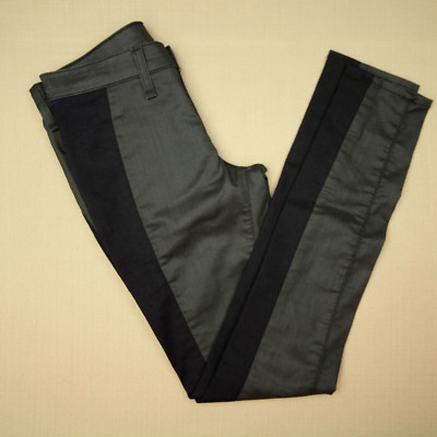 Rag & Bone Split Skinny Jeans Women's Size 26 Midnight Shoreditch Coated Denim