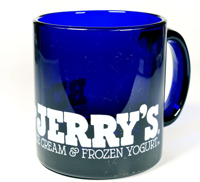 Ben & Jerry's Vermont's Finest Ice Cream Cobalt Blue Glass 11oz. Coffee Mug