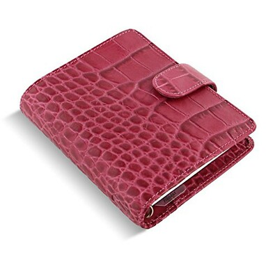 Filofax Pocket Classic Croc Print Leather Organizer Agenda Weekly
