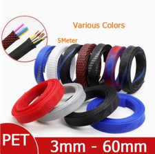 5Meter Expandable Braided Cable Wire Sleeving Sleeve Sheathing Harness 3mm-60mm