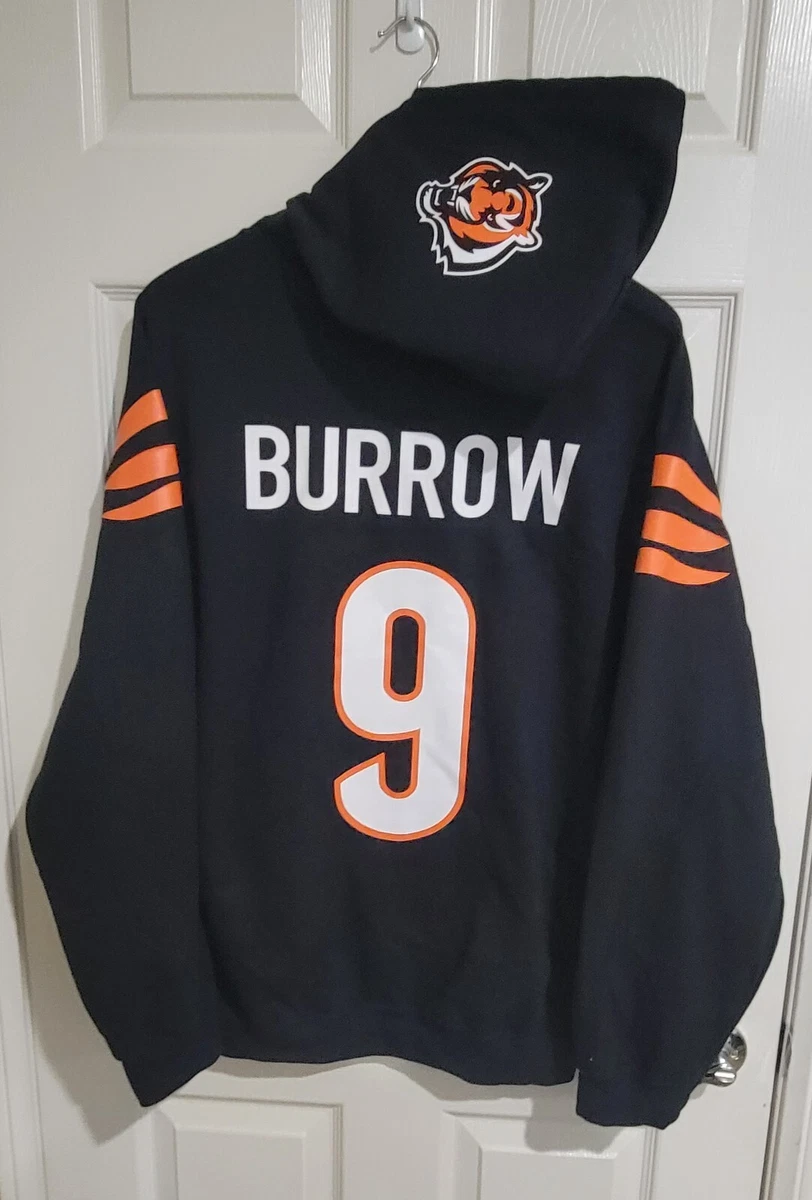 Cincinnati Bengals Joe Burrow Custom White Jersey Style Hoodie Hoody  Sweatshirt