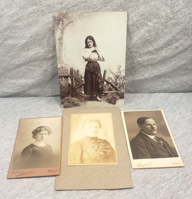 Antique Early 20th Century Vienna Austria Portrait Photographs Lot/4 CDV