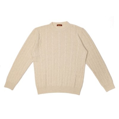 Rundhals-Pullover ''Treccia'' aus Merinowolle und Kaschmir - 3 Ply Cashmere Blend