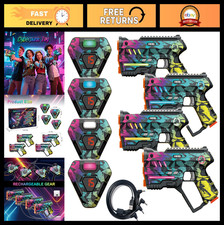 Rechargeable Laser Tag Set of 4 - Indoor Outdoor Game for Kids, Teens Adults