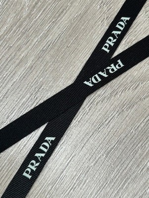 PRADA SCHWARZ LOGO SIGNATUR BAND AUTHENTISCH 90 CM NEU WEIHNACHTEN