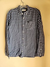 Abercrombie Kids Boys Blue Plaid Button Down Shirt Long Sleeve Size 15/16