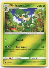 Burning Shadows Simisage 13/147 LP Pokemon Reverse Holo Carta Tcg Non Comune