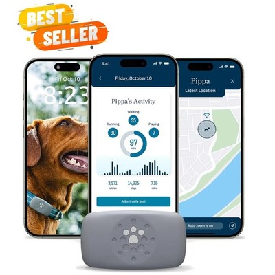 Dog GPS Tracker Powered by Purina, Waterproof Real Time Tracking GPS Dog Coll...
