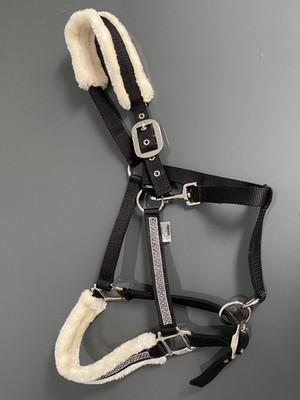 FELIX BÜHLER gepolstertes Halfter schwarz mit Strass-Besatz Warmblut NEU