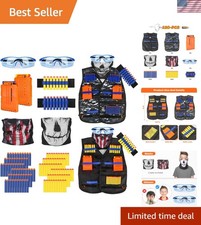 Kids Tactical Vest Kit 2-Pack for Nerf Guns with 120 Refill Darts - Ultimate Fun