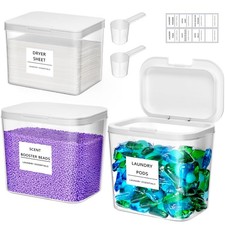 Lifewit Laundry Pods Container with Pop-up Lid, 0.5 0.72 Gal, Clear