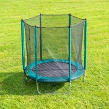 6FT Kids Garden Outdoor Trampoline w/ Safety Net Enclosure