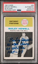 Bailey Howell Signed 1961 Fleer In Action #55 - Auto Gem Mint 10! (PSA/DNA)