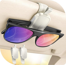 2026 Unrivaled Stability Sunglass Holder for Car Visor, Magnetic Leather Sunglas