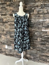 LOFT Blue Green Casual Midi Sundress Scoop Neck