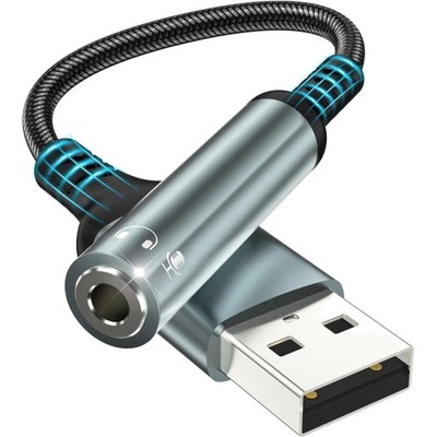 USB auf 3,5 mm Klinke Adapter - Robuster TRRS Audio Konverter für klaren Sound