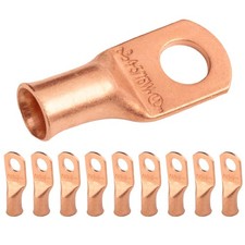SELTERM 10pcs 4 AWG 5/16" Stud Wide Pad Battery Lugs, Heavy Duty Wire Lugs,...