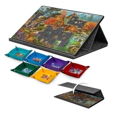  1000 Pieces Portable Jigsaw Puzzle Board with 6 Colored Sorting Trays, 