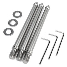 3 PCS Camera Tripod Ground Spike 3/8 Inch Thread Stainless Steel 120mm