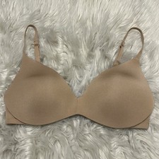 Skims 34C Bra Tan Wireless Form Push Up Plunge Back Closure