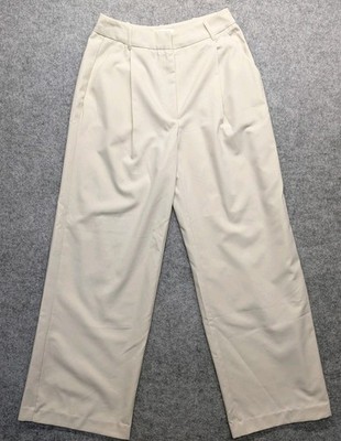 Mahina Hawaii Cream Wide Leg Slacks XS High Rise Trouser Pants