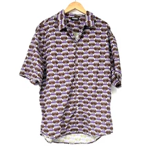 Pleasures Highway Shirt Mens XL Multi Allover Print AOP Short Sleeve Camp Collar