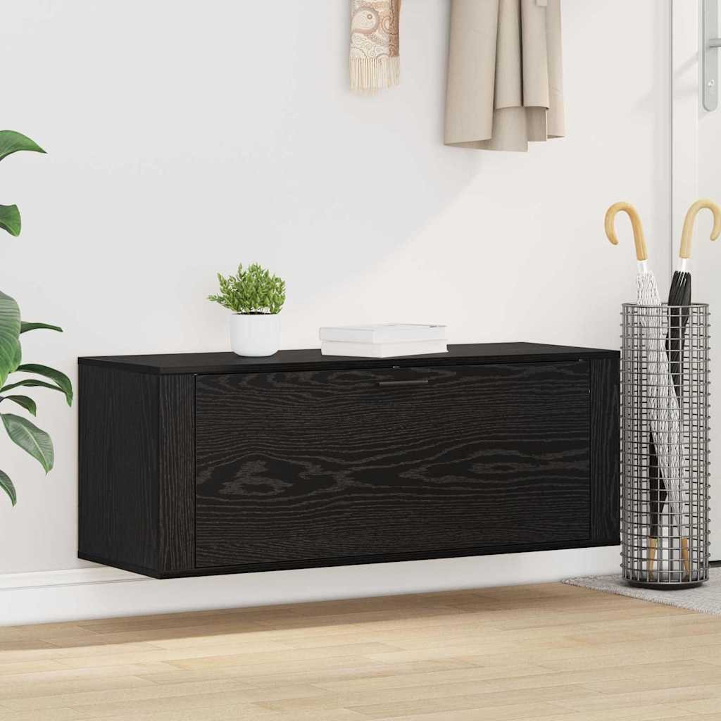Scarpiera Aperta Rovere Nero 100 cm | Robusta e Facile da Pulire