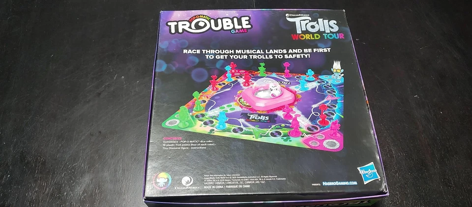 Trouble World Tour game featuring Trolls, age 5+,2-4 players by Hasbro,preowned - Image 2 of 3