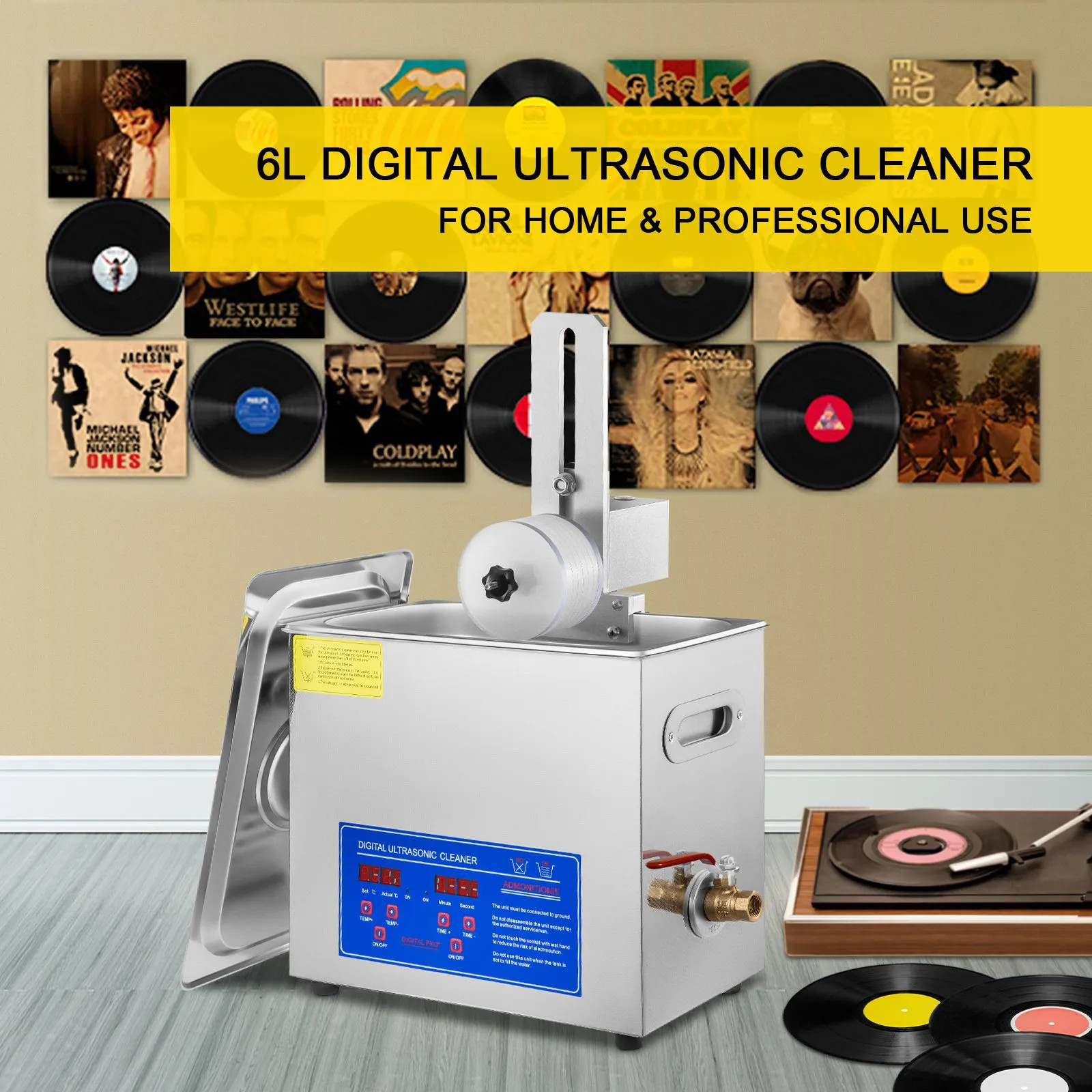 Macchina per Pulizia Dischi in Vinile a Ultrasuoni 6 L foto 2
