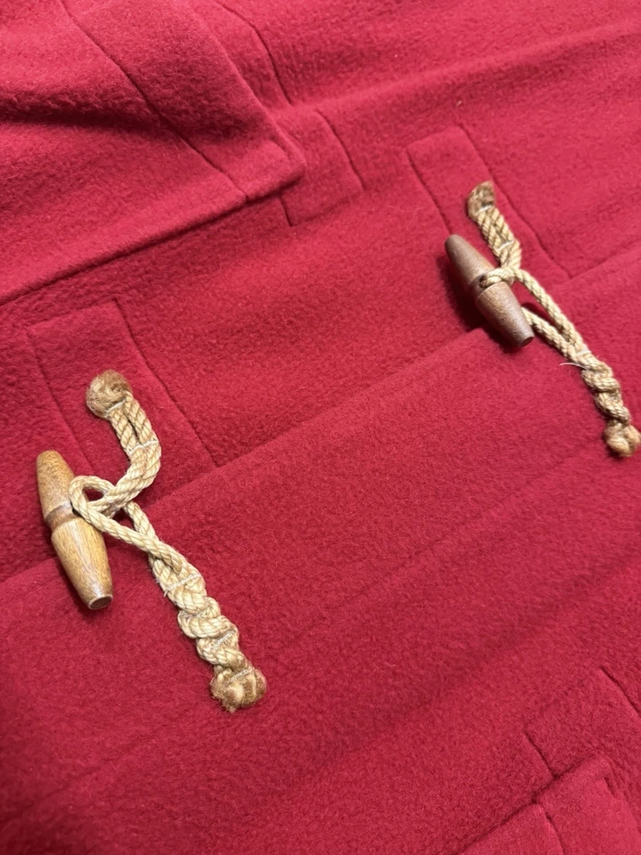 Casaco de lã vintage polo Ralph Lauren tamanho grande anos 90 feito nos EUA vermelho - Imagem 2 de 4