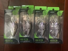 Lot Of 4 Googan Squad Native Shad Mini Recon Shallow Diving Crankbait - NEW