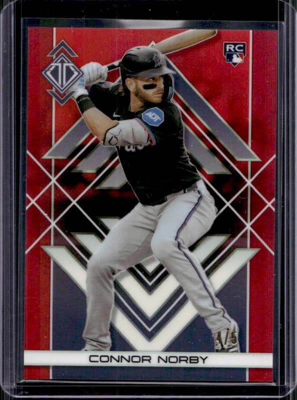 2025 Topps Transcendent Connor Norby Icons Chrome RC Red Refractor #/5