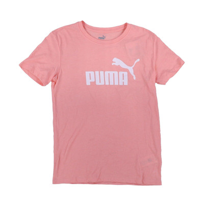 Puma Women's T-Shirt Logo Smoothie Crewneck Comfort Casual Heather Pink XS New