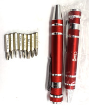 Promotional Mini-Tool Pocket Size Screwdriver Pen with 8 Heads Philips Flat 2pc