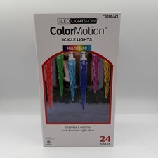 Lightshow 24 Ct ColorMotion Multicolor LED Christmas Icicle Lights 5286321