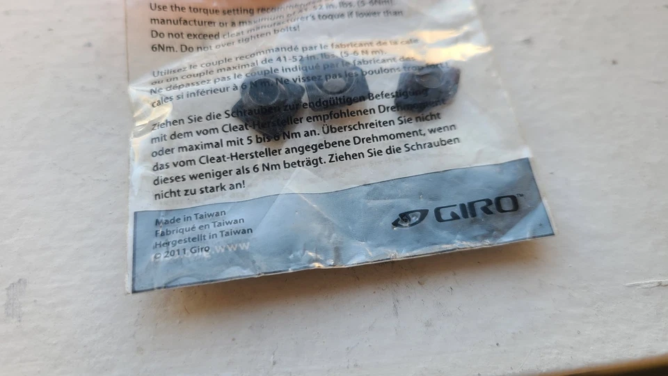 GIRO Road Shoe Bicycle Cleat Inserts Replacement T-Nuts - Set of 3 - Image 4 of 4